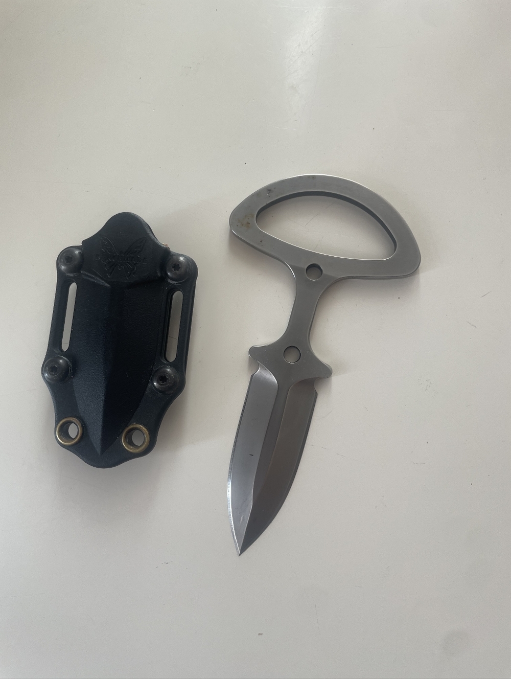 BENCHMADE DISCONTINUED Push Dagger Knife + Sheath Perfect Condition 175BK CBK